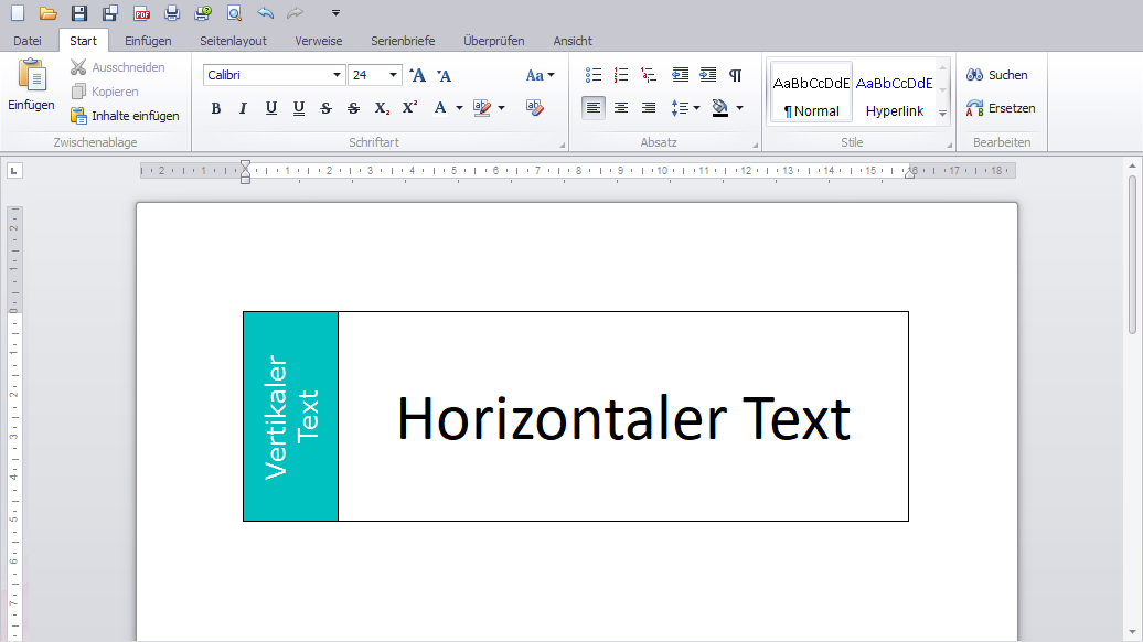 Vertikaler Text in BackOffice-Writer